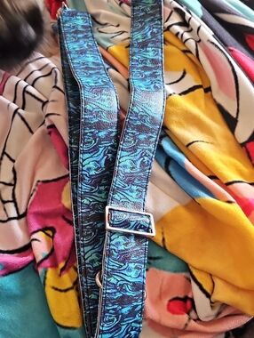 Tula Teal and Black Swirl Leather Strap